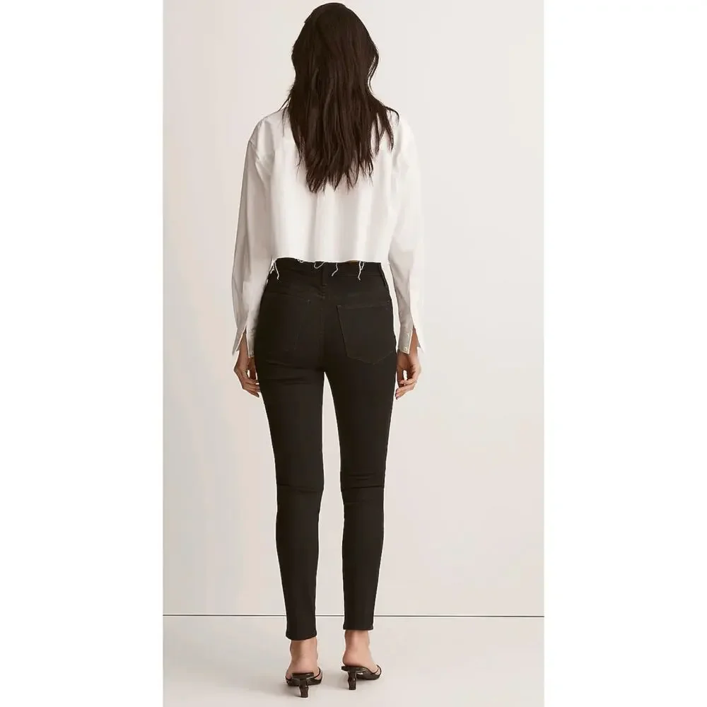 Madewell 10" High-Rise Skinny Jeans Black Stretch  Casual Women's 28 - Picture 4 of 12